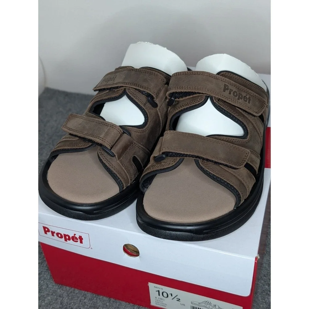 Propet Vero Slide Men's Size 10.5 X (3E) Brown Casual Sandals MSV003LBRNX-10H‎